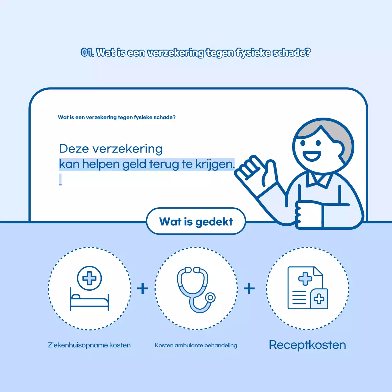 Hemelsblauwe eenvoudige verzekeringsgids