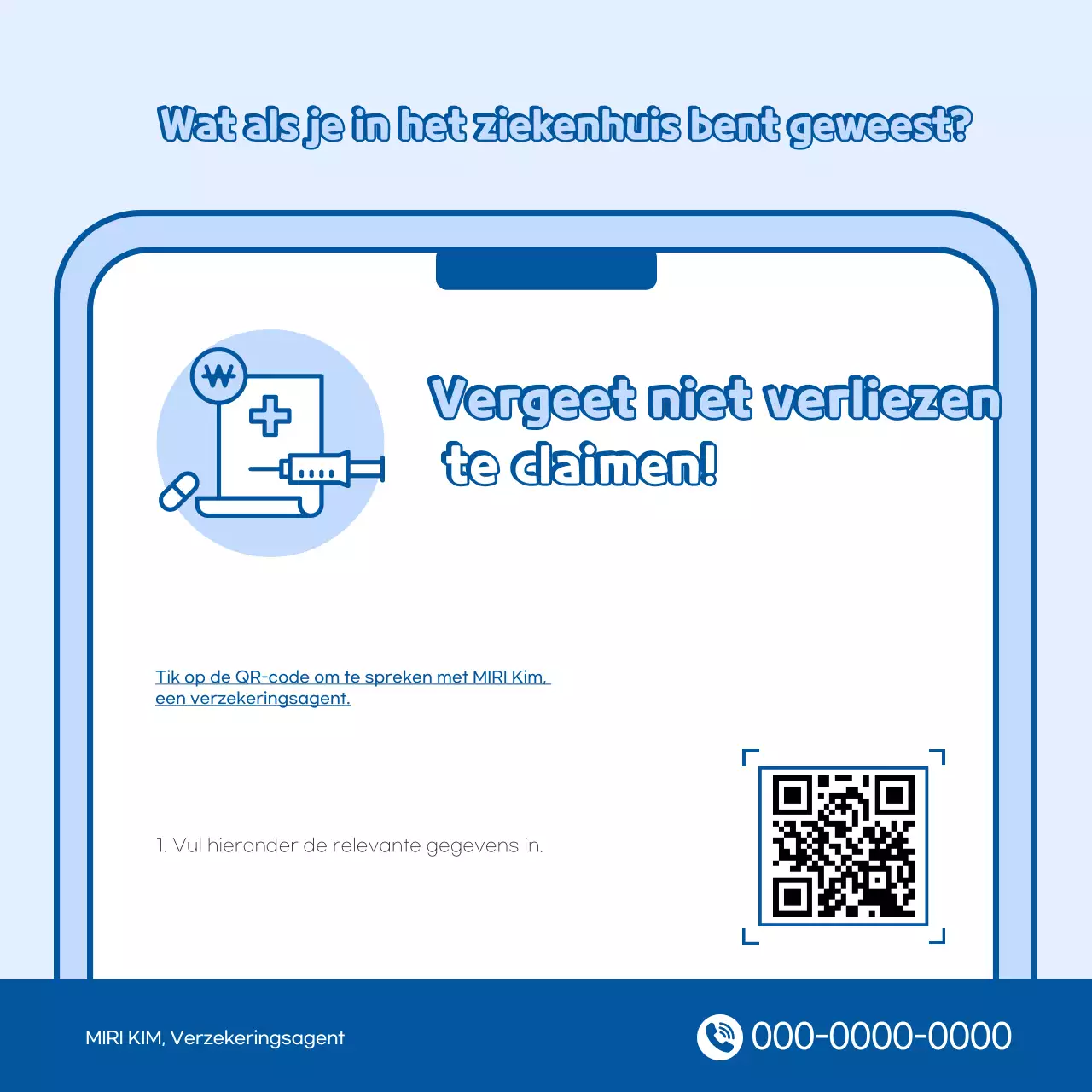 Hemelsblauwe eenvoudige verzekeringsgids