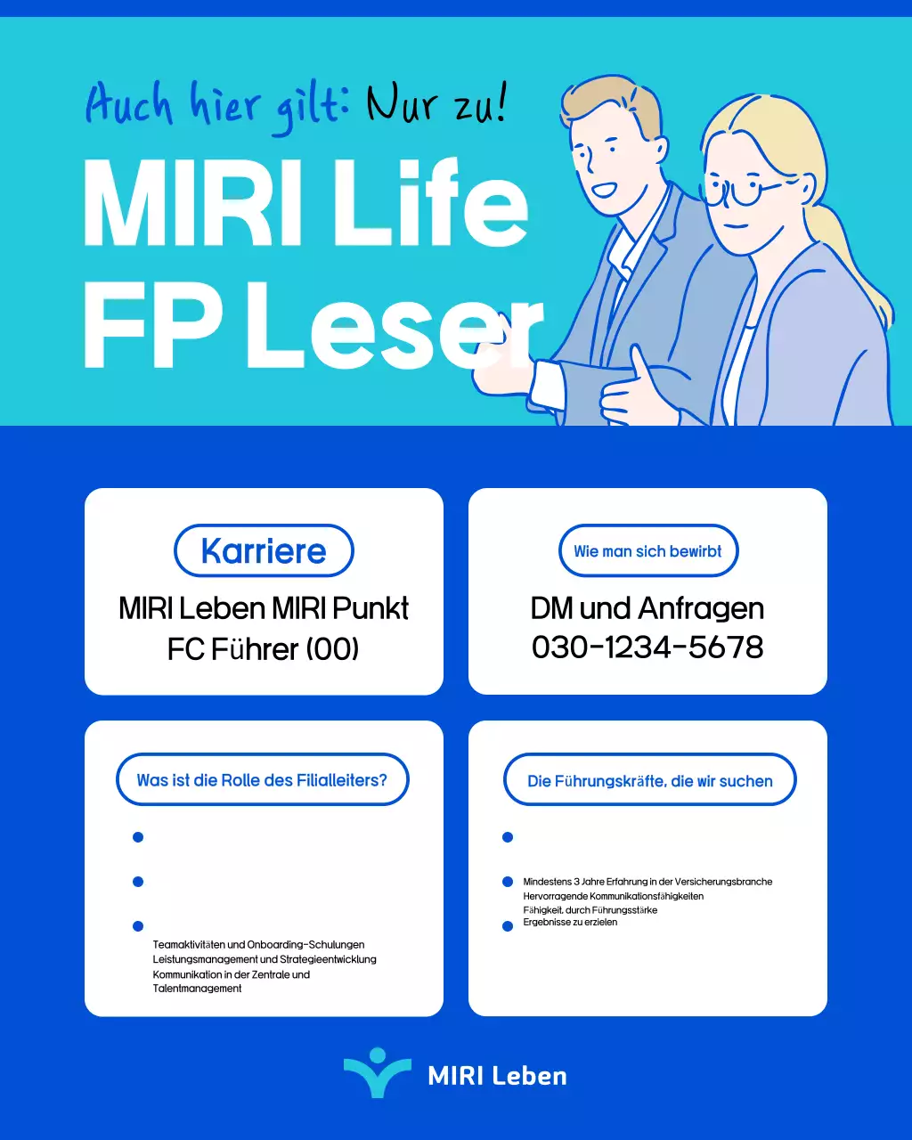 Stellenausschreibung für Leiter des Simple Blue and Mint Insurance Center