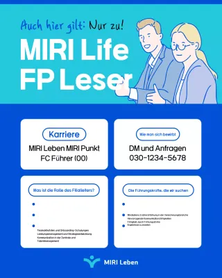 Stellenausschreibung für Leiter des Simple Blue and Mint Insurance Center