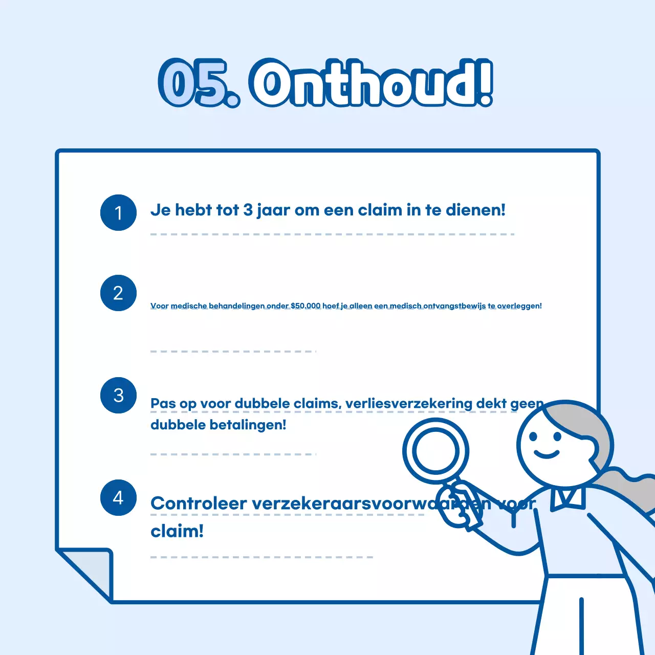 Hemelsblauwe eenvoudige verzekeringsgids