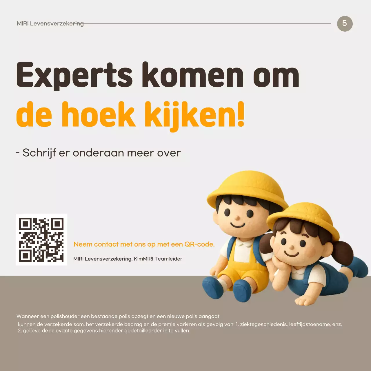 Advertentie voor een schone verzekering in Orange