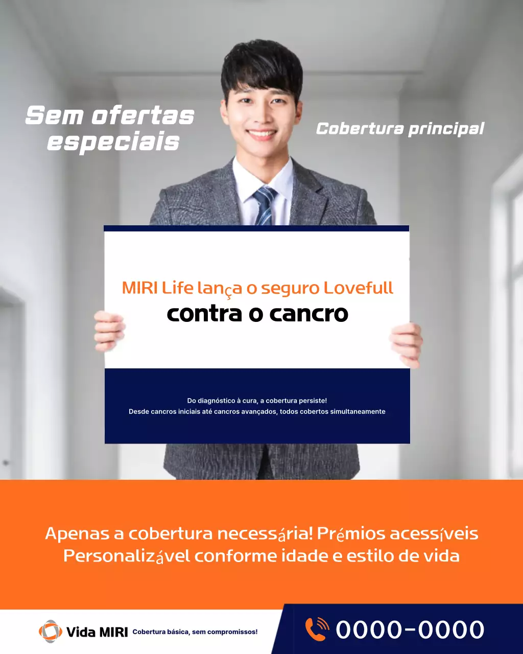 Anúncio de Seguro Moderno Laranja