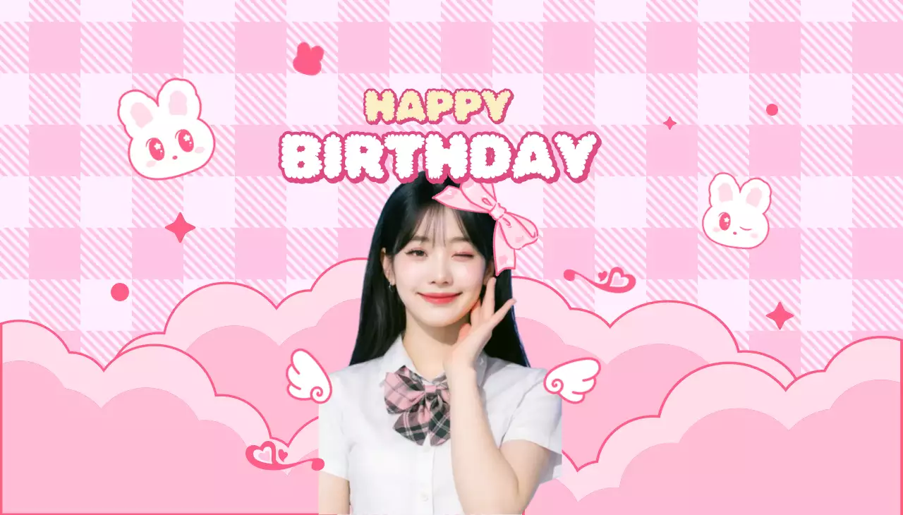 핑크 아기자기한 생일 기념