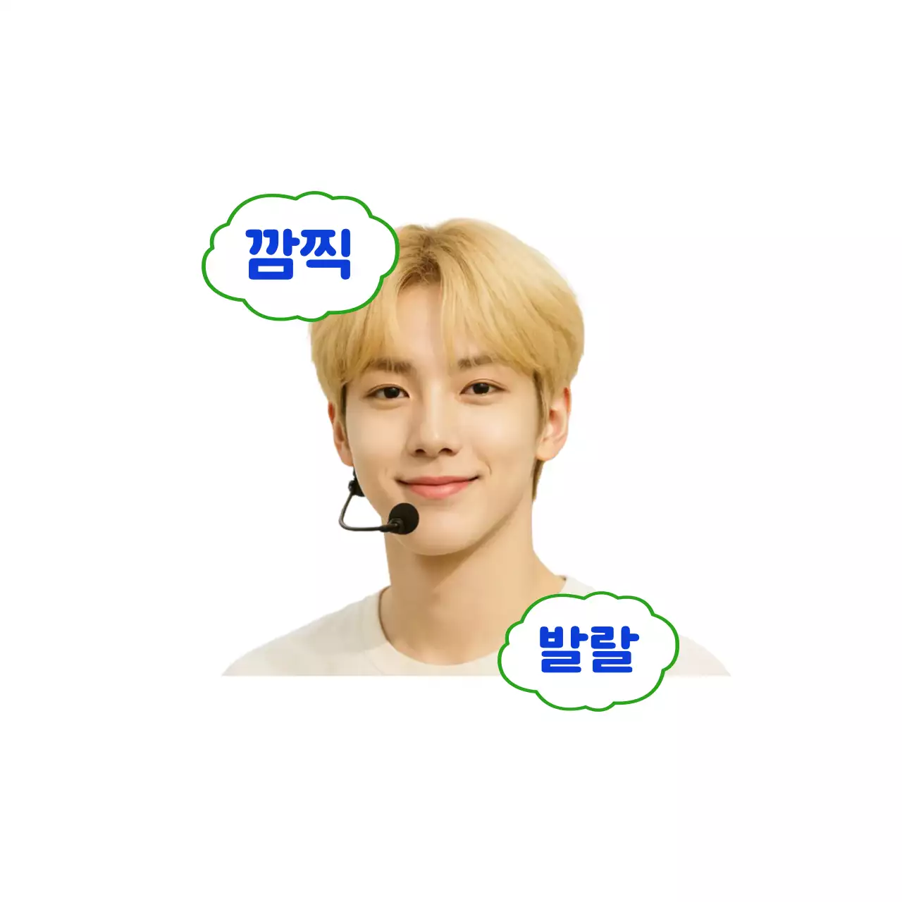 흰색 심플 연예인 남자아이돌 스티커 굿즈