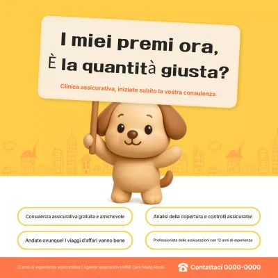 Pubblicità di consulenza assicurativa Yellow Baby