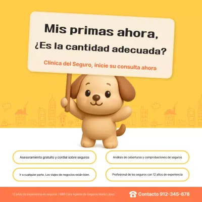 Anuncio de consultoría de seguros para bebés amarillos