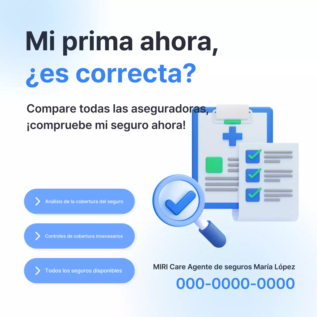 Promoción de seguros Blue Modern