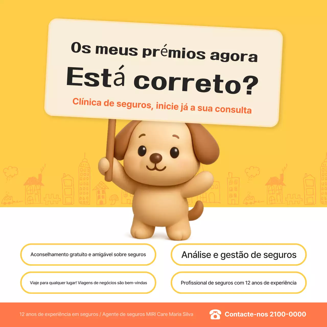 Anúncio de consultoria de seguros Yellow Baby