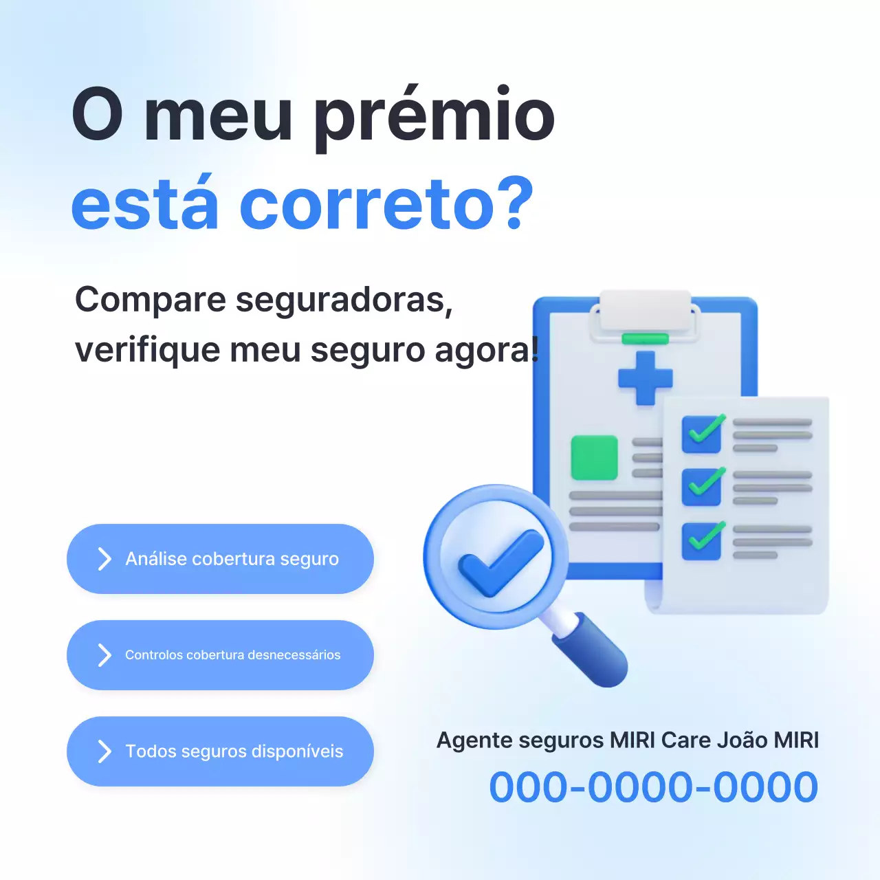 Promoção de Seguros Blue Modern