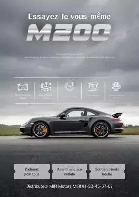 publicité pour une voiture grise moderne