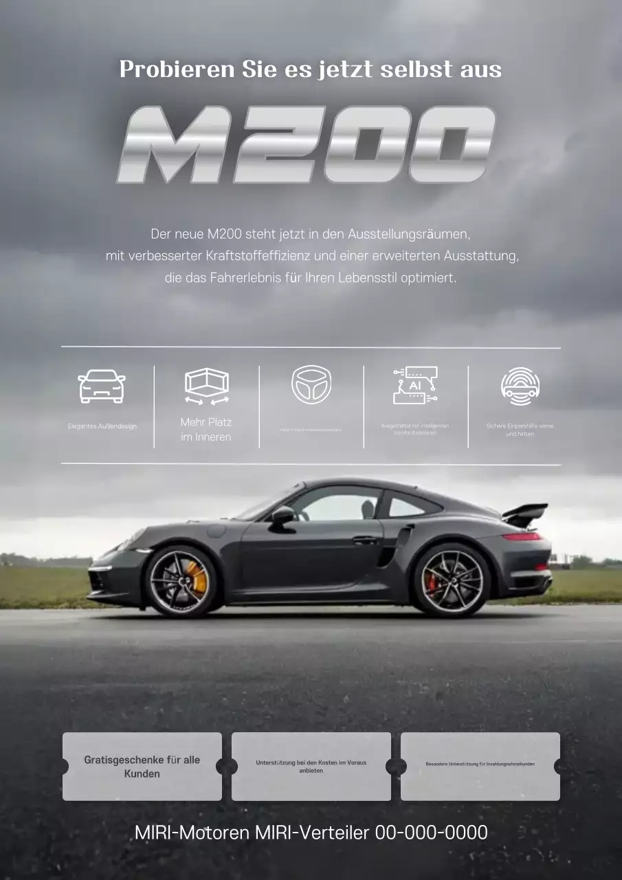 graue moderne Autowerbung