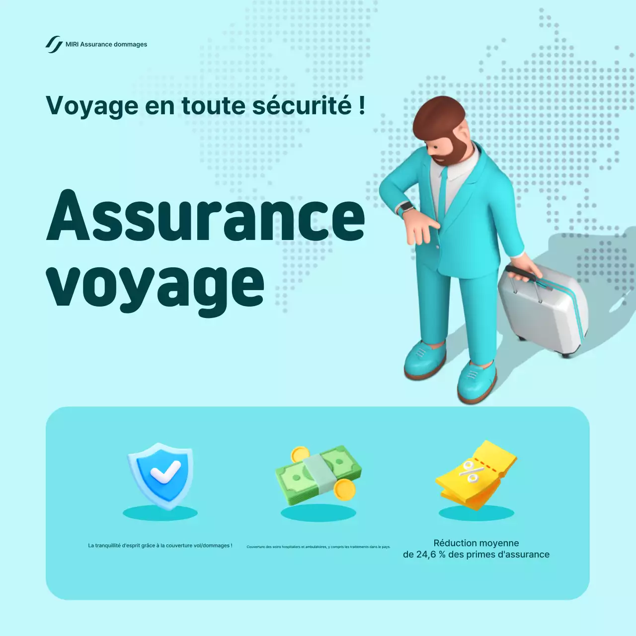 Publicité d'assurance moderne bleu ciel