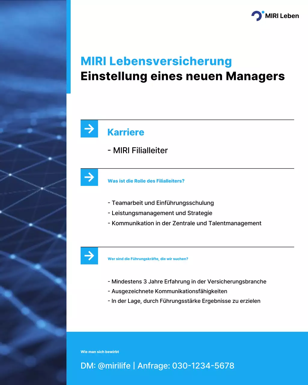 Blue Modern Insurance Recruitment