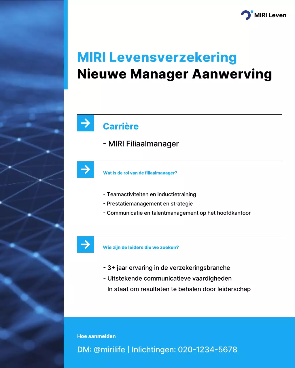 Blue Modern Insurance Recruitment