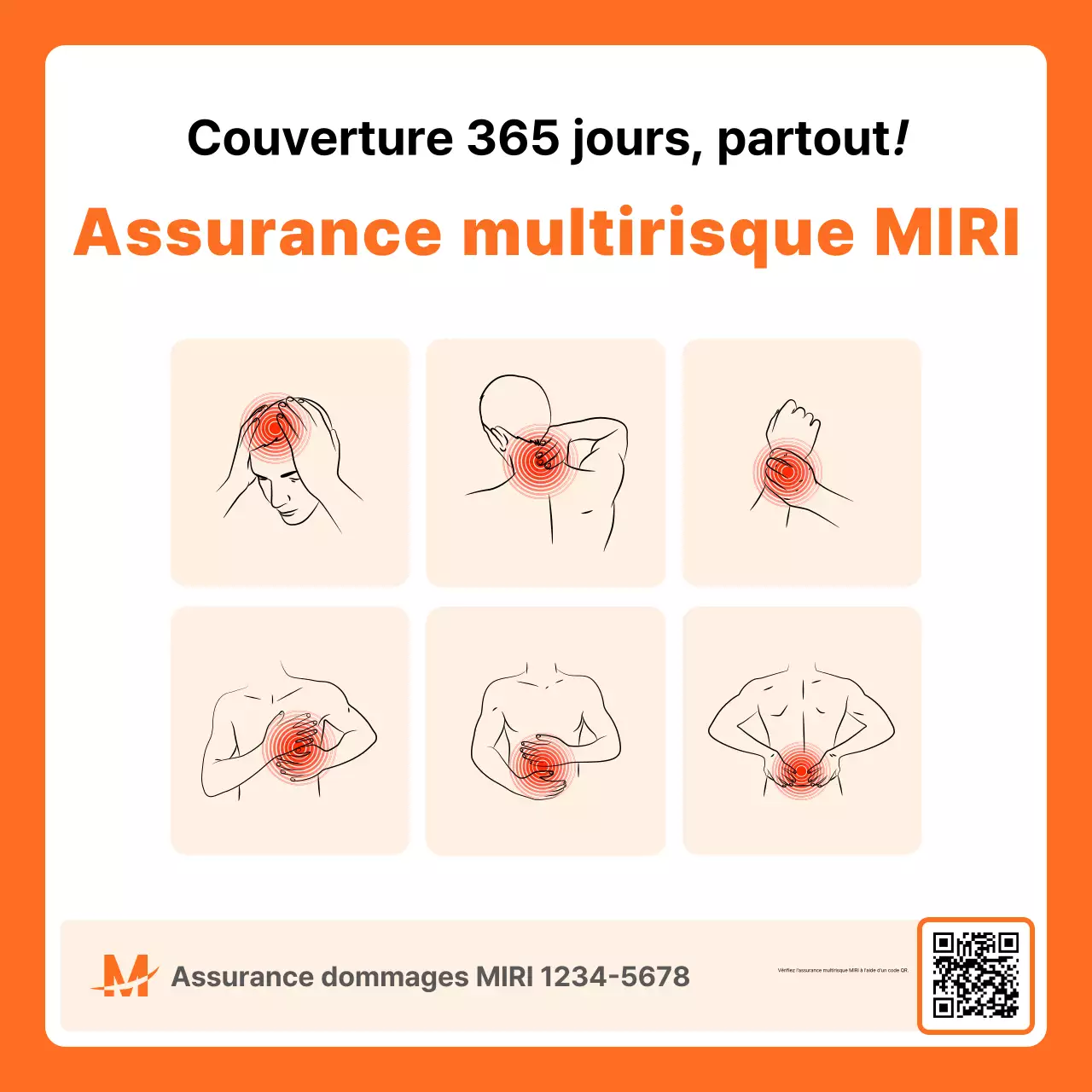 Publicité d'assurance simple orange