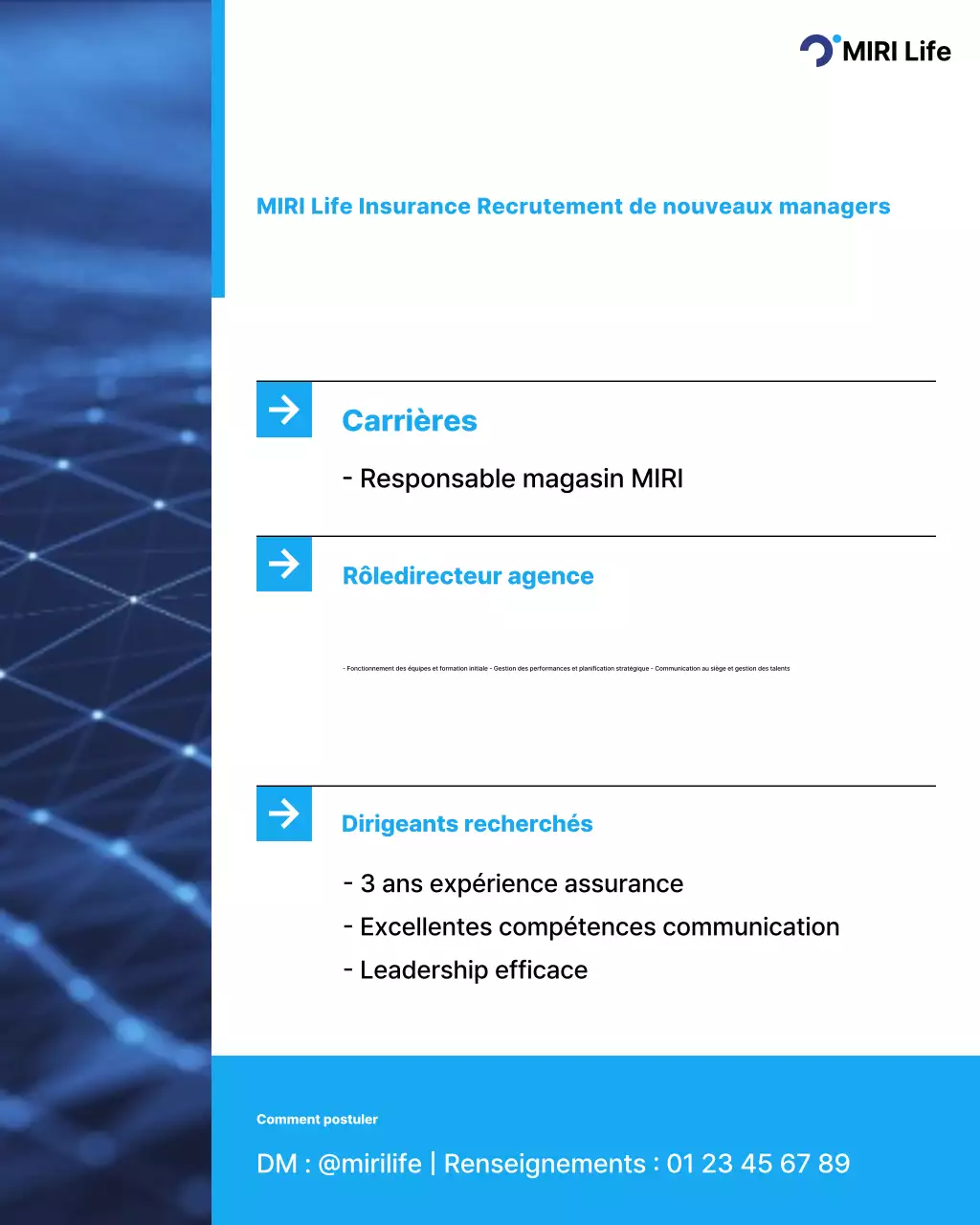Recrutement Blue Modern Insurance