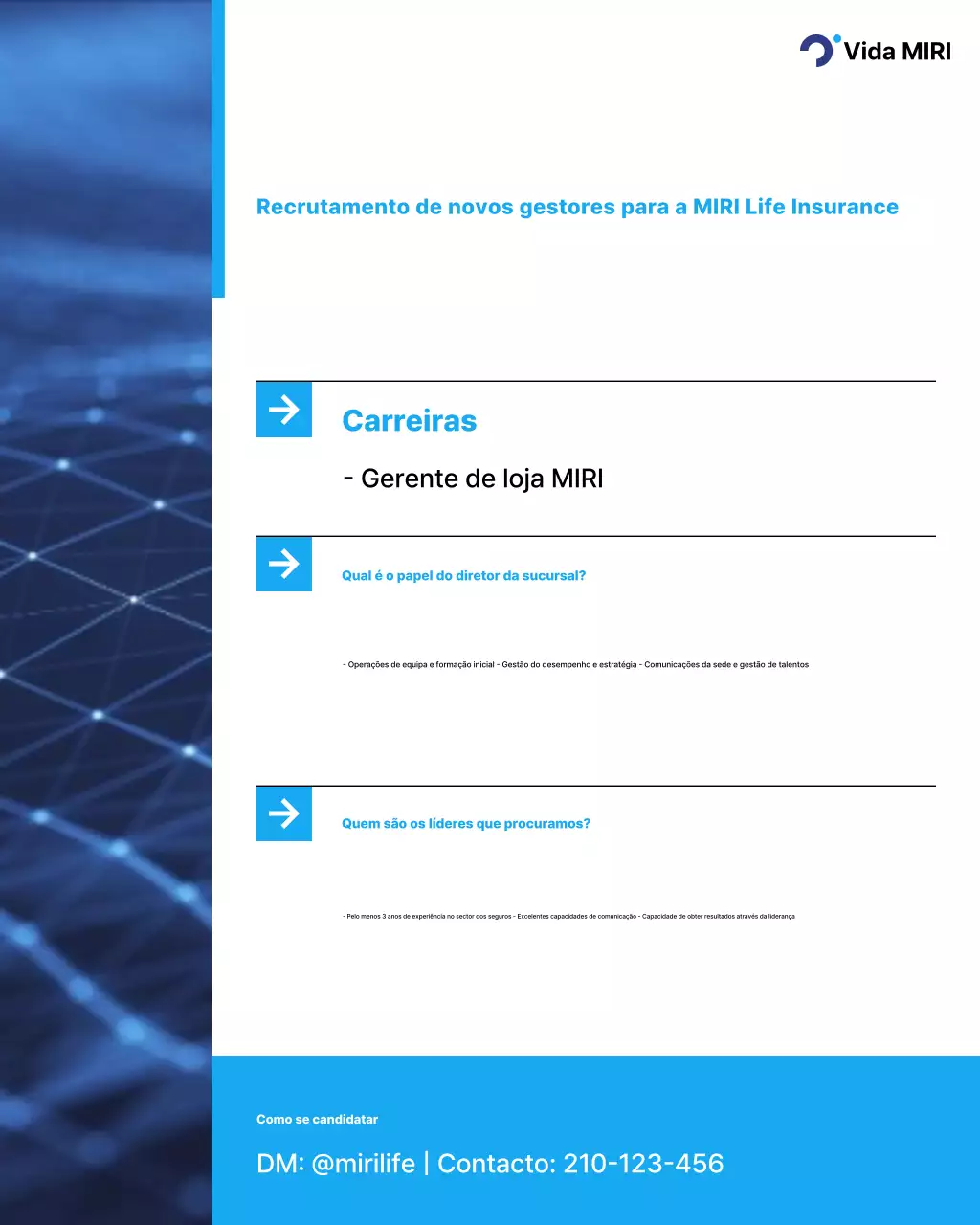 Recrutamento de Seguros Blue Modern