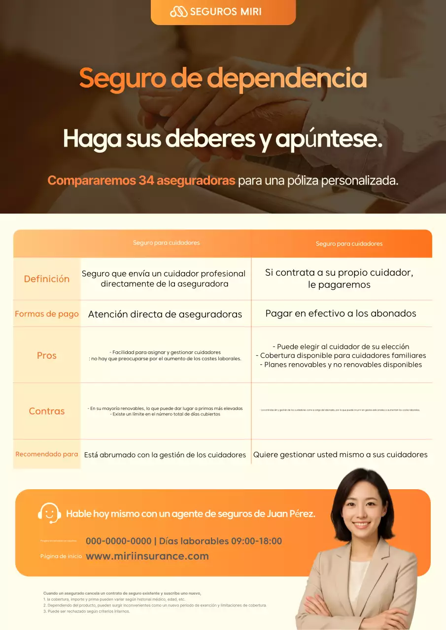 Promoción de información sobre seguros Orange Clean