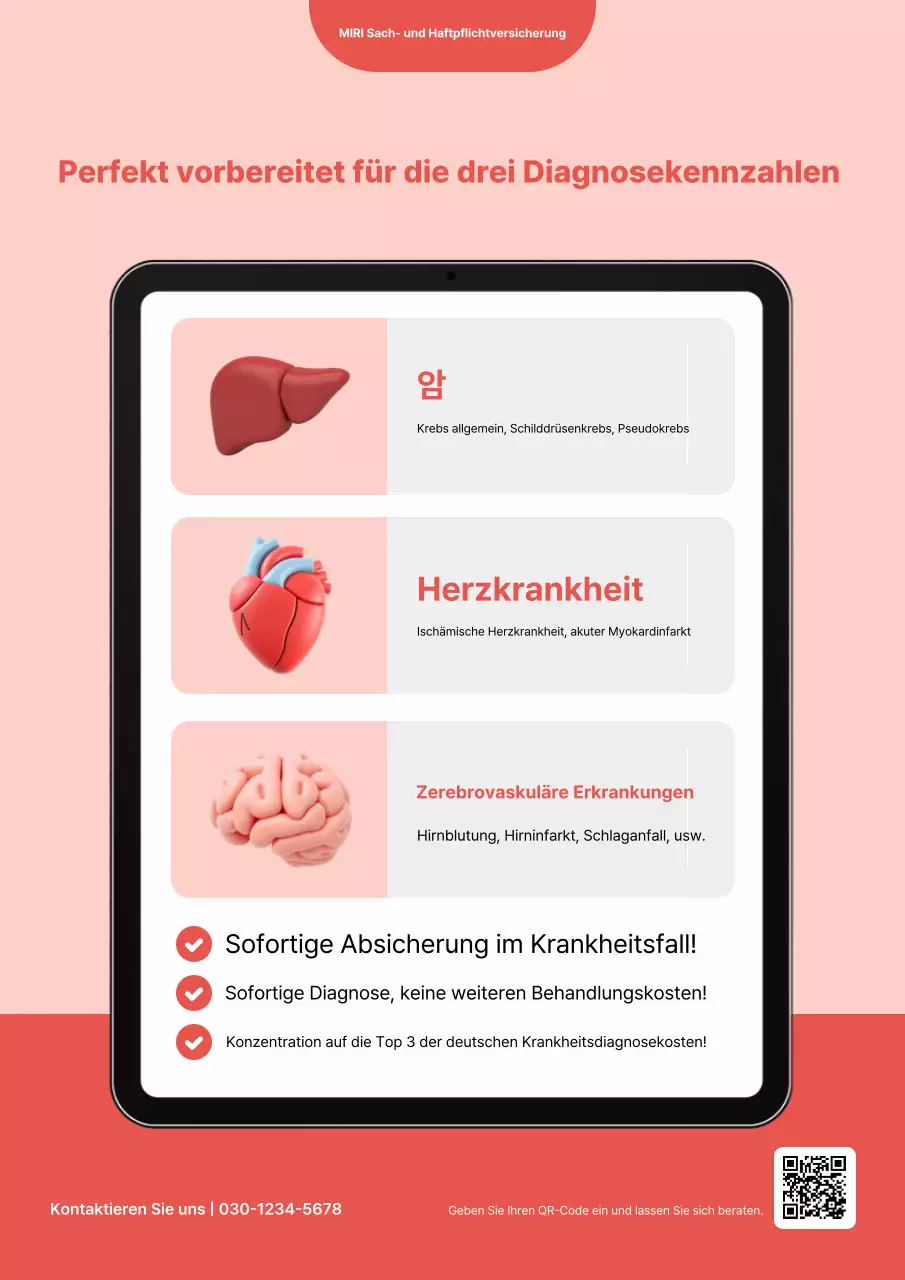 Rosa moderne Versicherungsanzeige