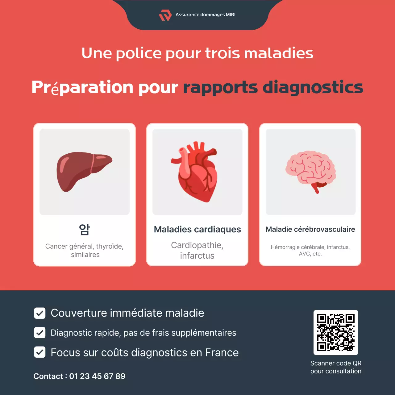 Publicité d'assurance moderne rouge