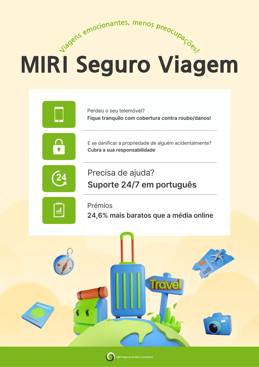 Anúncio de seguro de viagem moderno Ivory