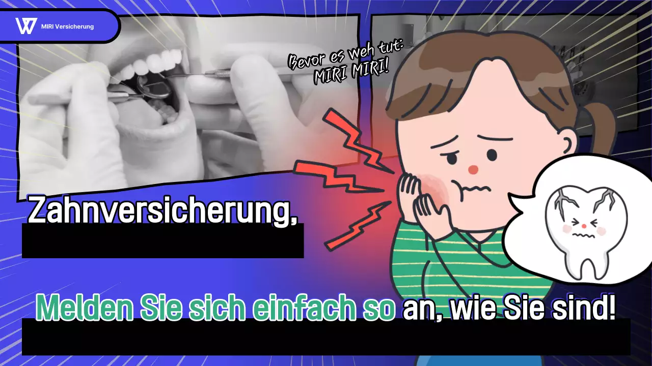 Blaue Cartoon-Versicherungsanzeige