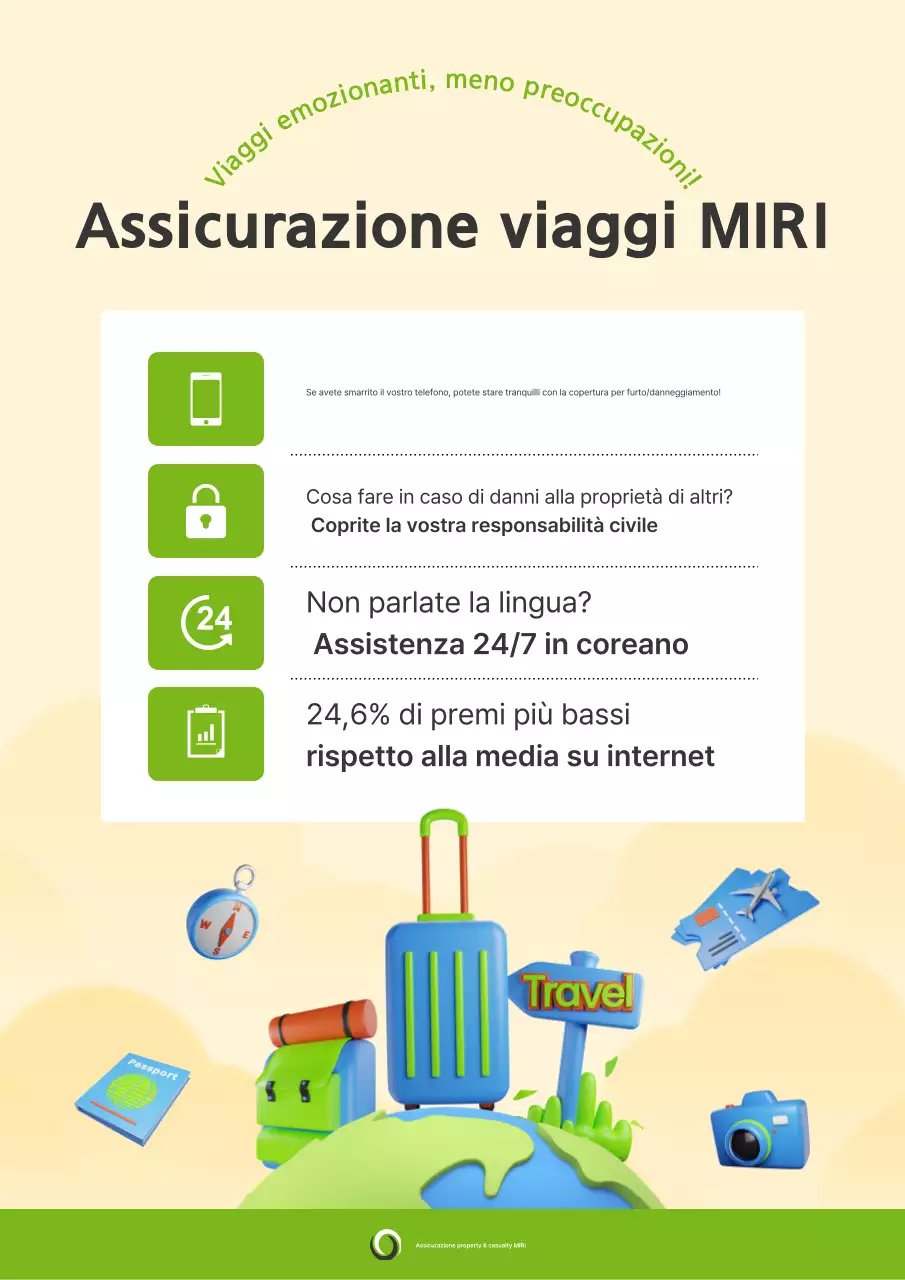 Pubblicità dell'assicurazione di viaggio moderna Ivory