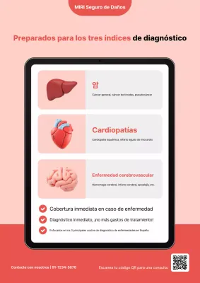 Anuncio de seguros moderno de color rosa