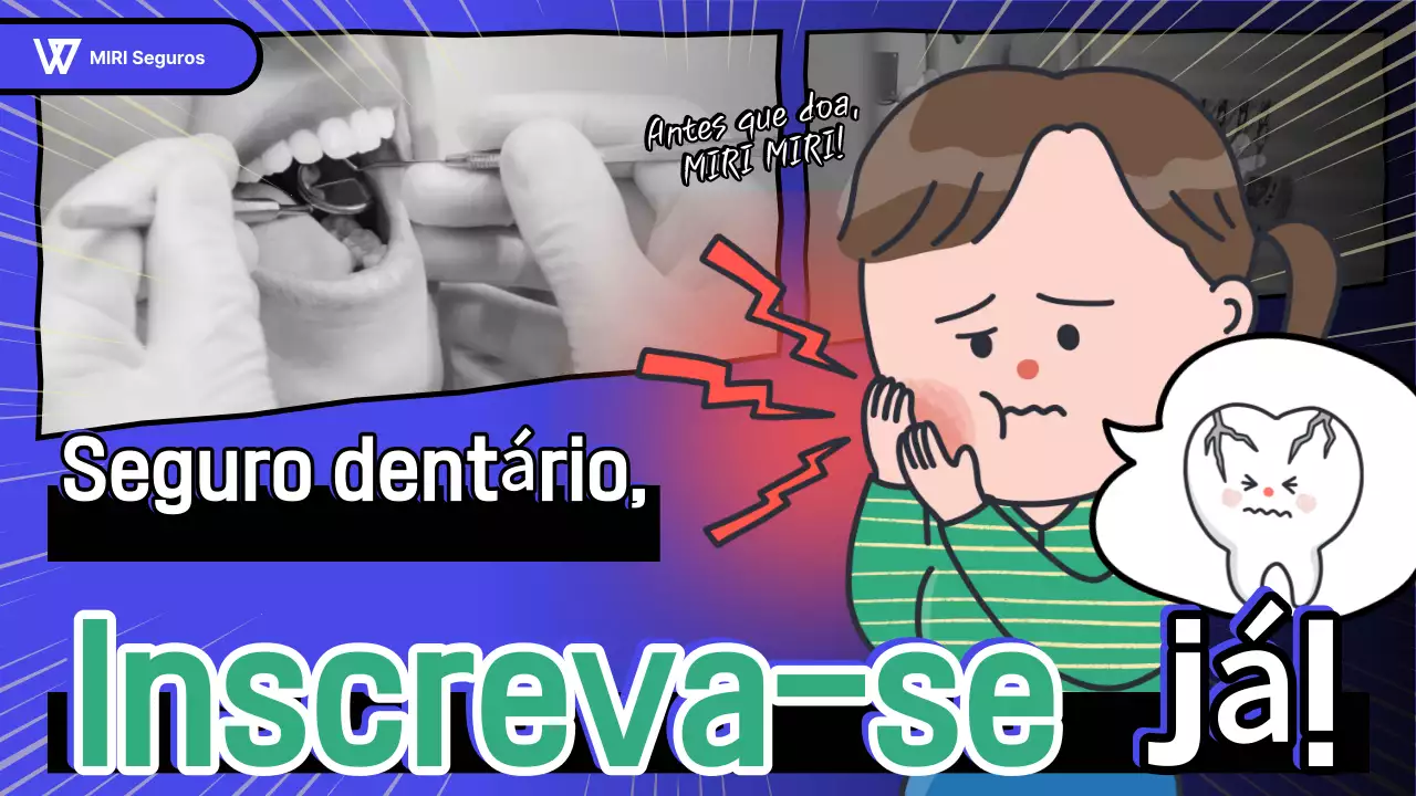 Anúncio de seguro de desenho animado azul