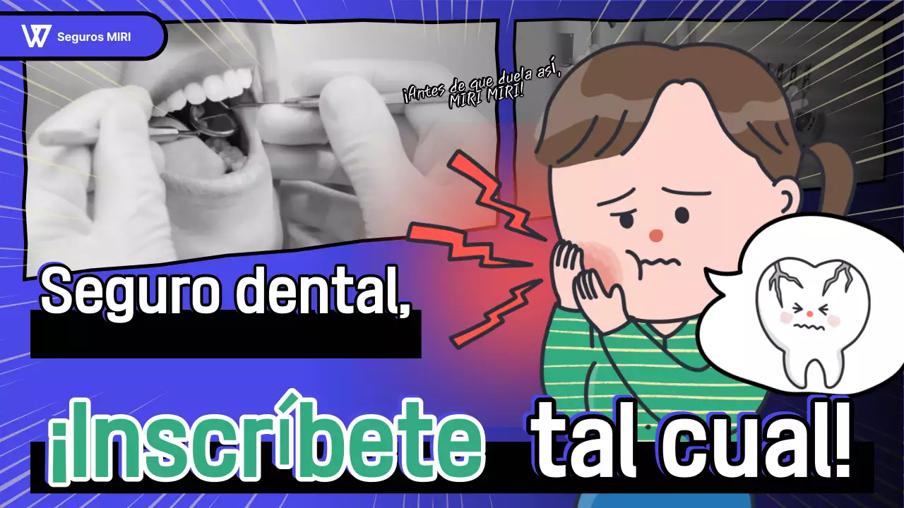 Anuncio de seguros de dibujos animados azules