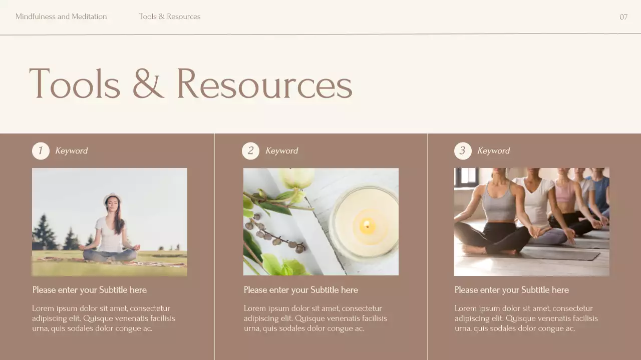 Beige Minimalist Meditation Lecture Presentation