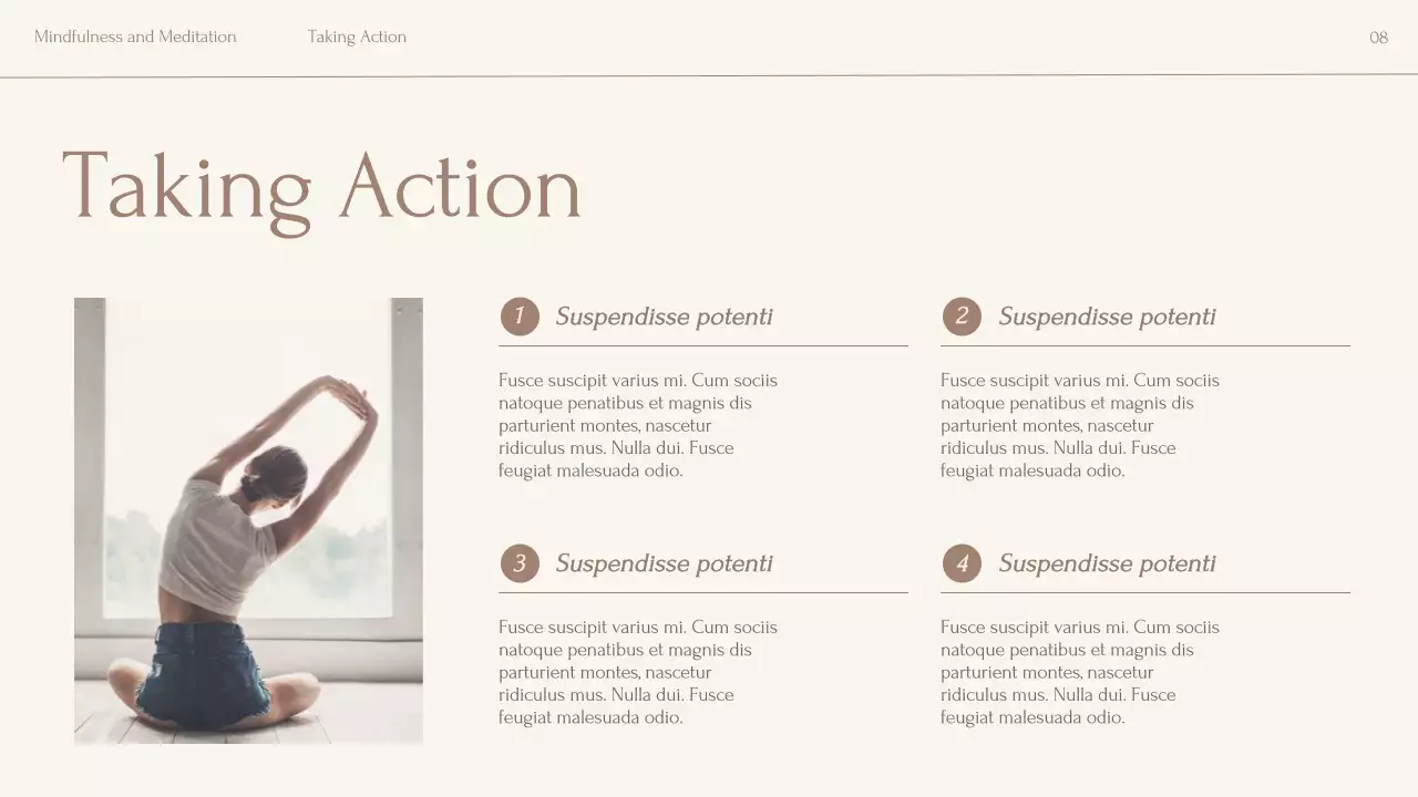 Beige Minimalist Meditation Lecture Presentation