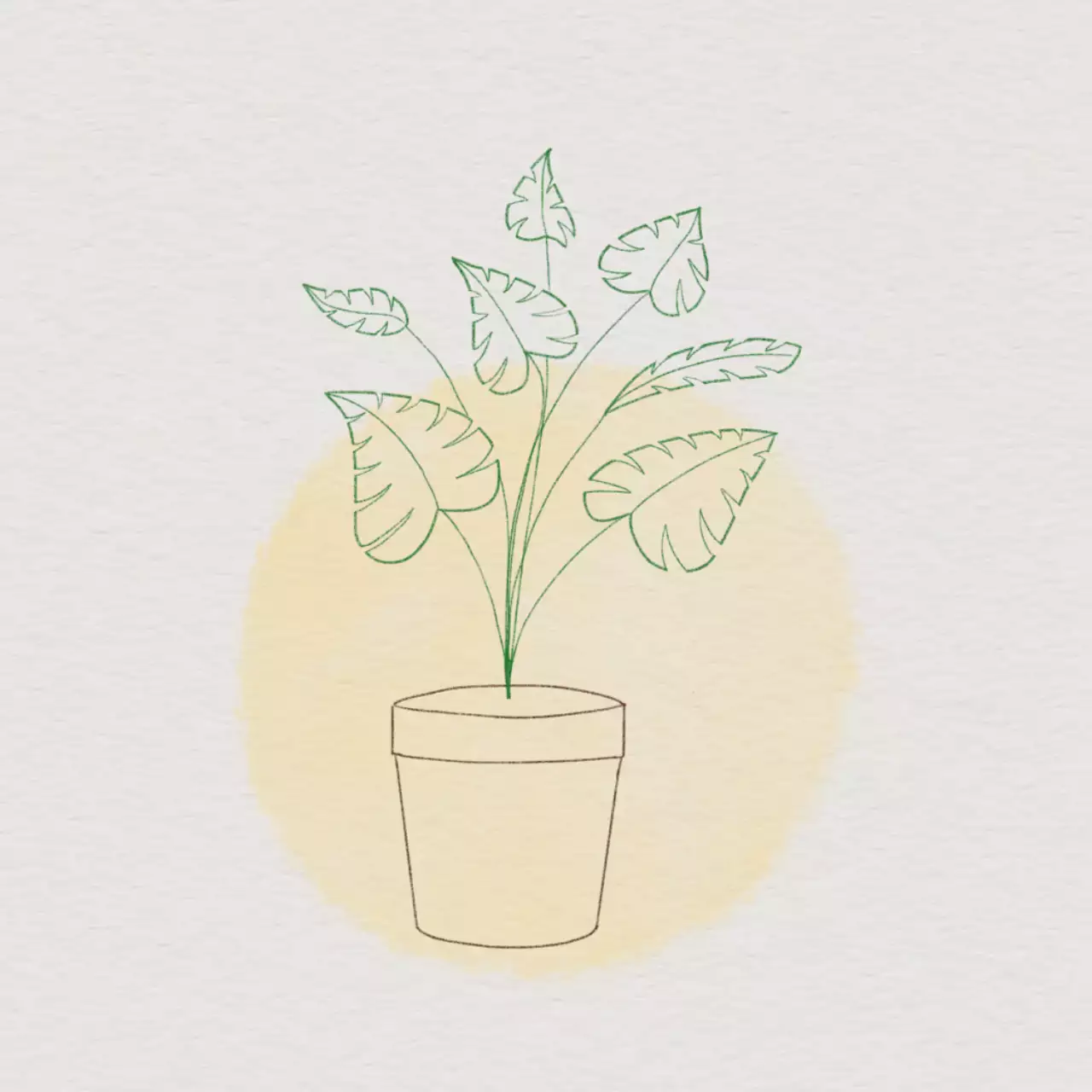 Beige Minimalist Plant Illustration Logo