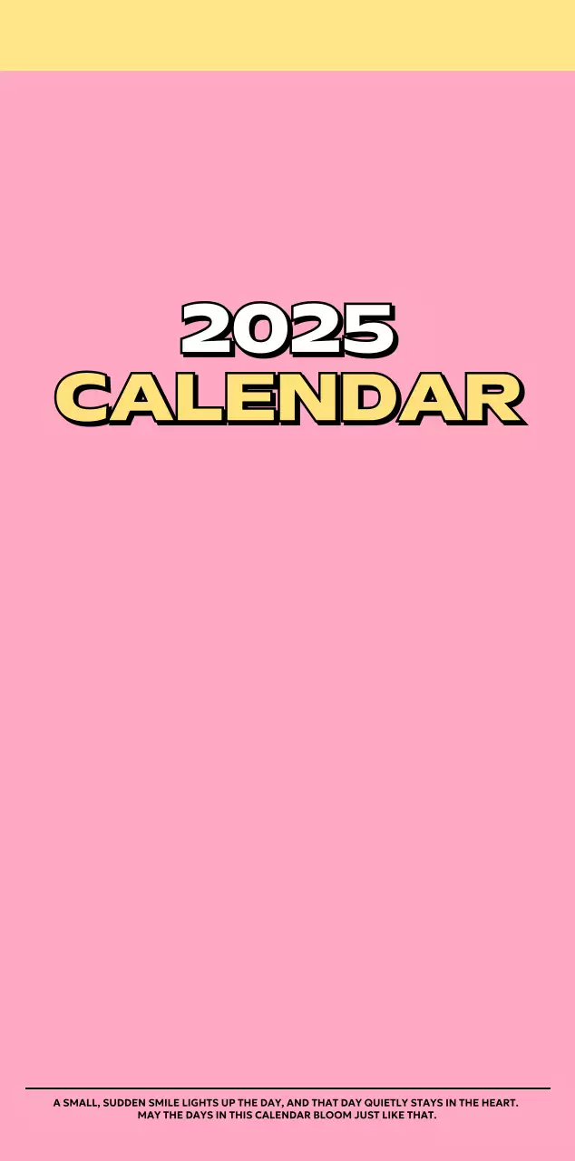 다양한 레트로 일러스트가 있는 화려한 캘린더 달력