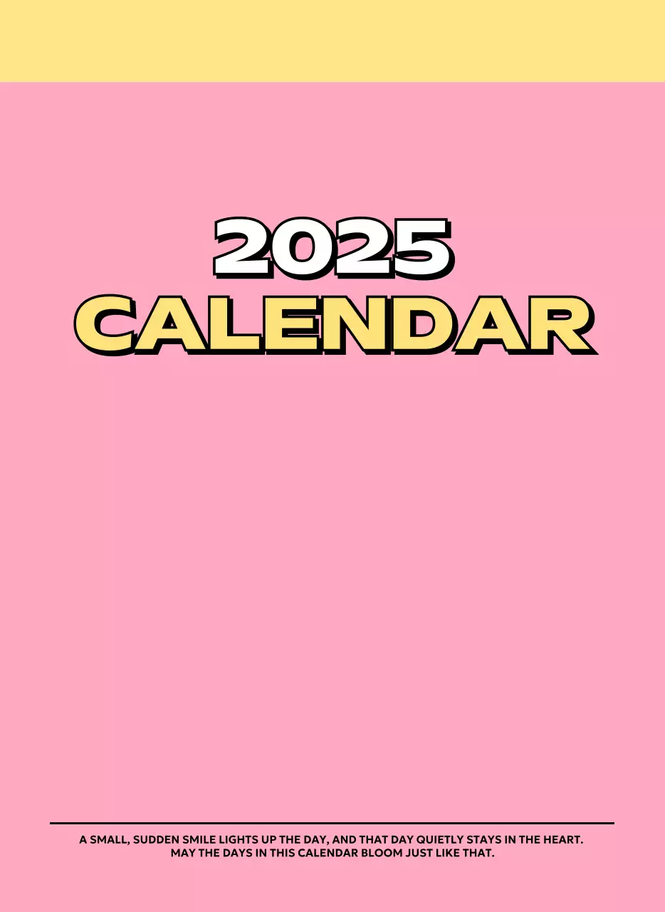 다양한 레트로 일러스트가 있는 화려한 캘린더 달력