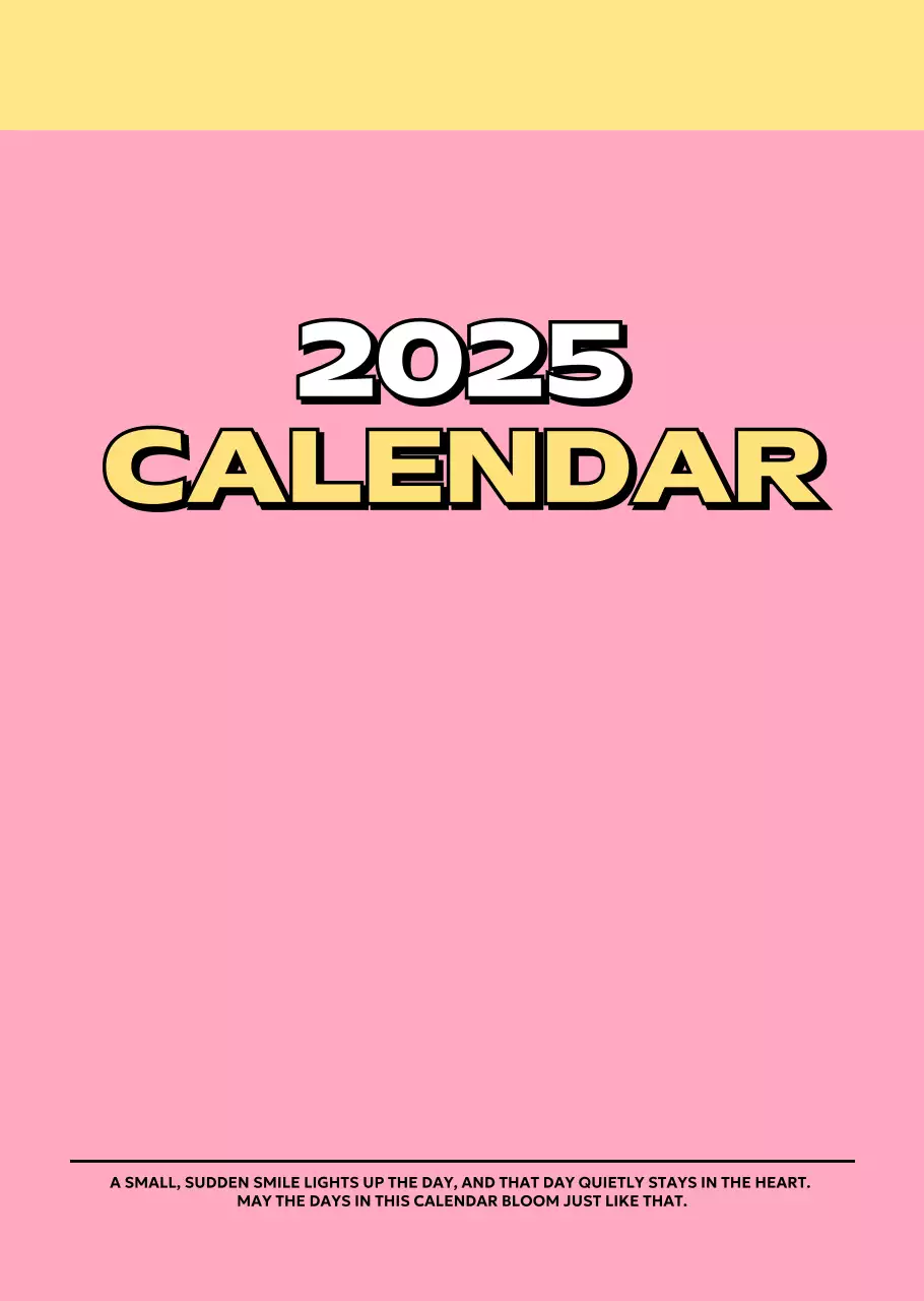 다양한 레트로 일러스트가 있는 화려한 캘린더 달력