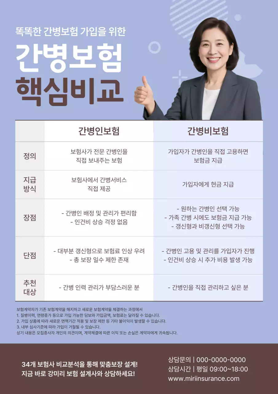 하늘색 깔끔 보험 정보 전달