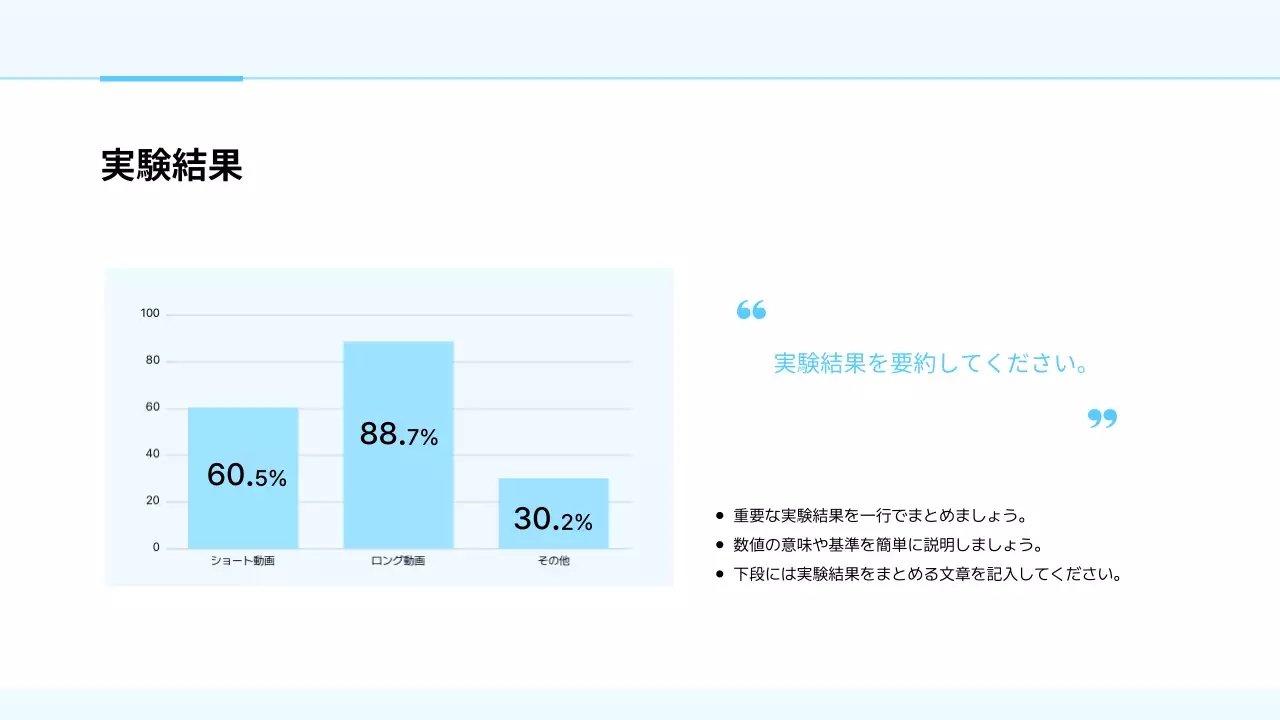 水色 シンプル 研究 プレゼンテーション