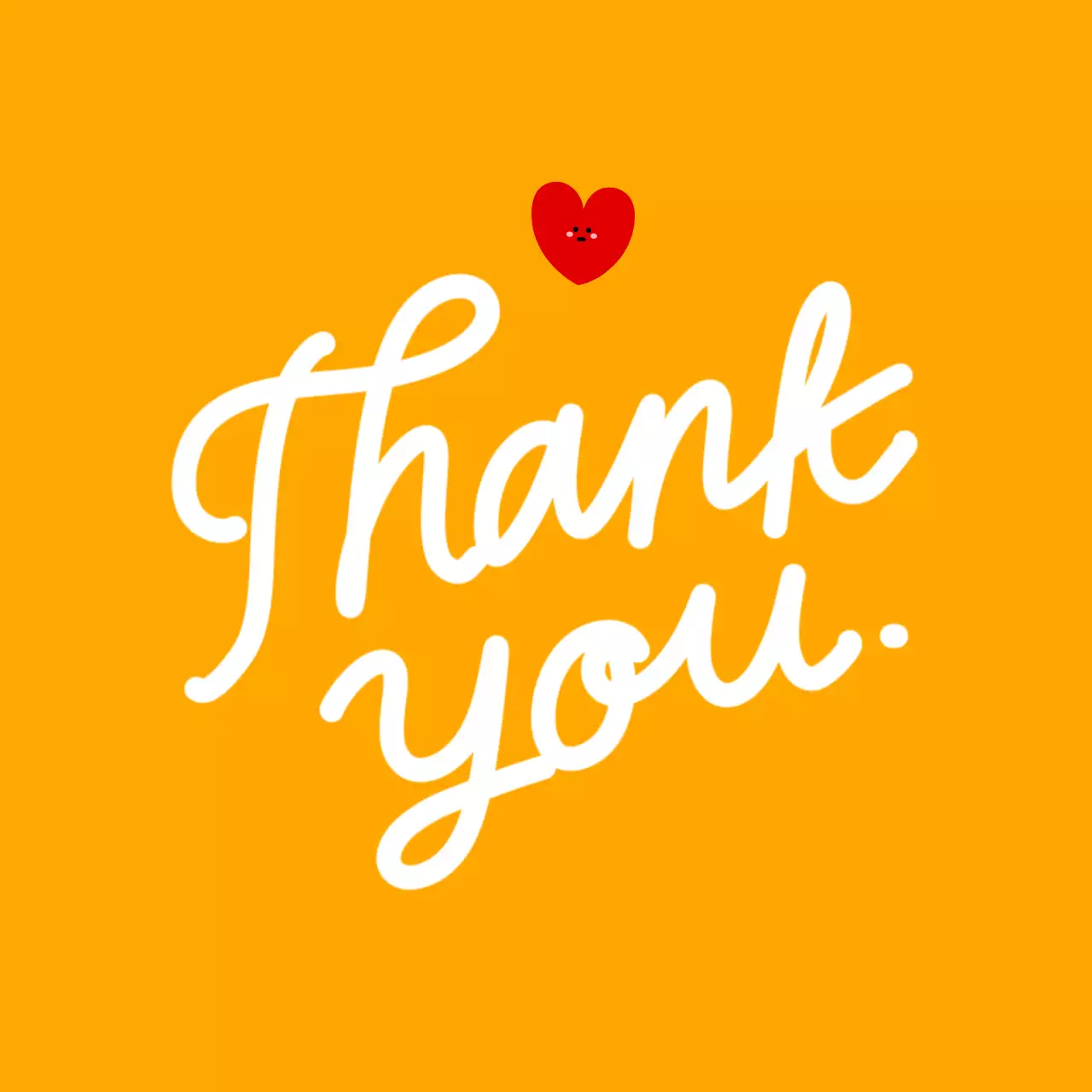 オレンジ 手書き 感謝 メッセージカード