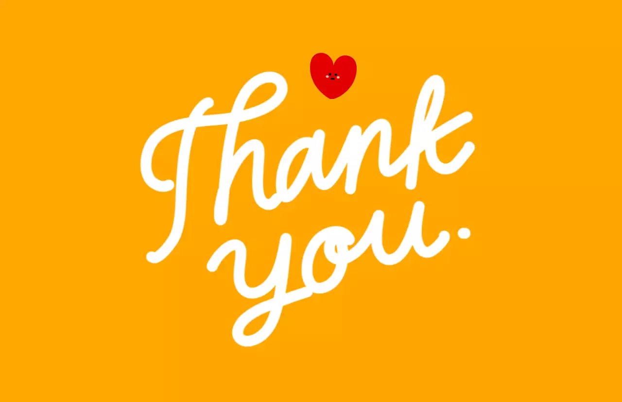 オレンジ 手書き 感謝 メッセージカード