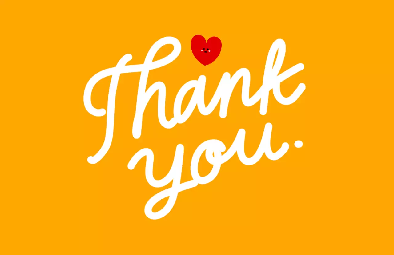 オレンジ 手書き 感謝 メッセージカード