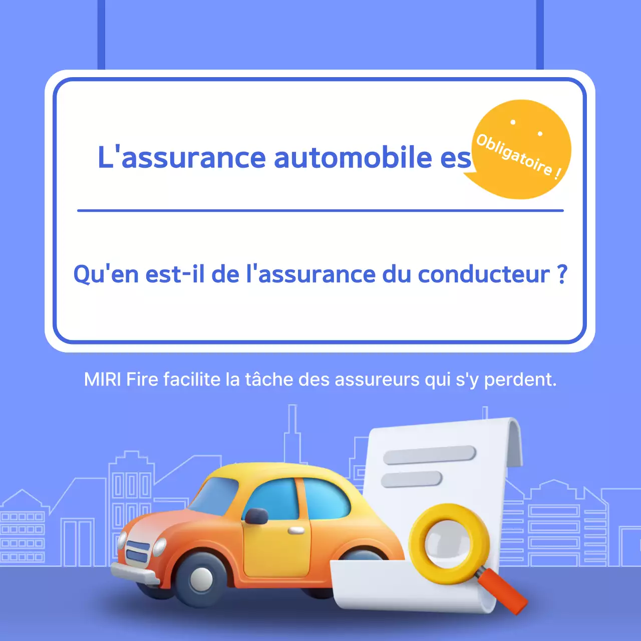 Publicité d'assurance moderne bleue