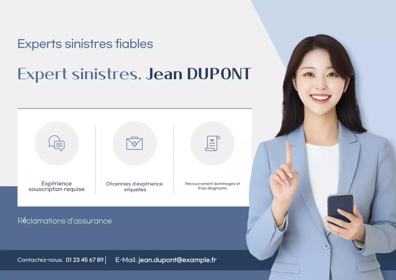 Publicité d'assurance moderne bleue
