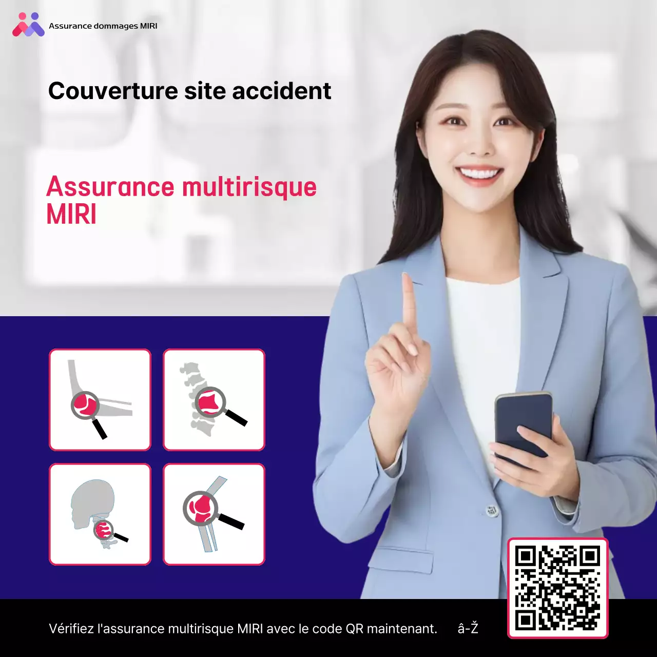 Publicité d'assurance moderne bleue