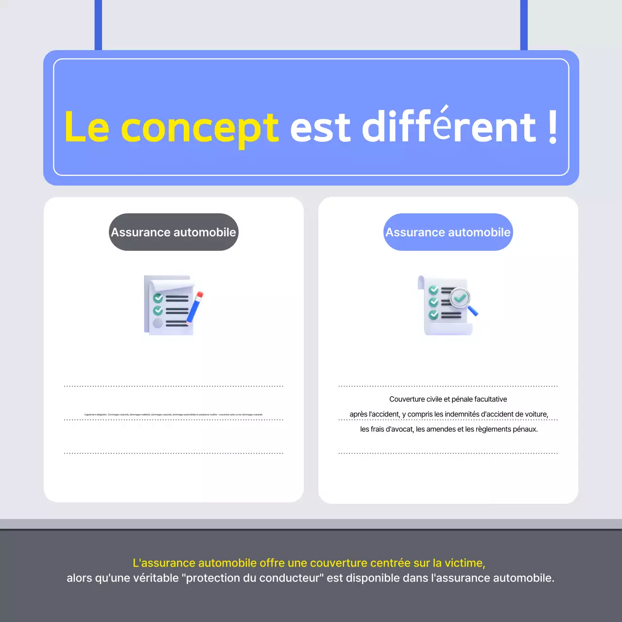 Publicité d'assurance moderne bleue