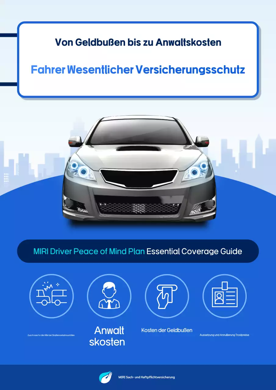 Himmelblaue moderne Versicherungsanzeige