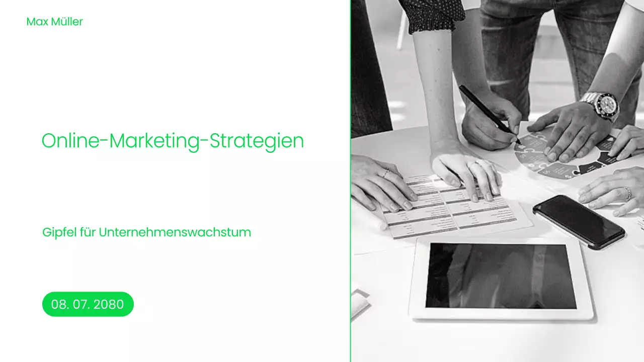 Ankündigung einer Veranstaltung zum Thema „Grünes modernes Marketing“