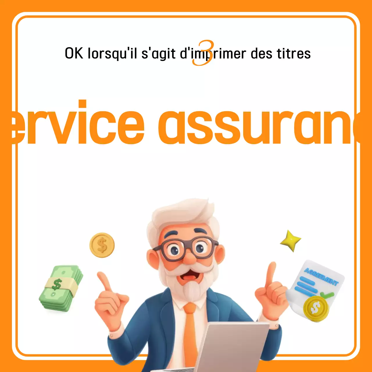 Publicité sur l'assurance garantie moderne Orange