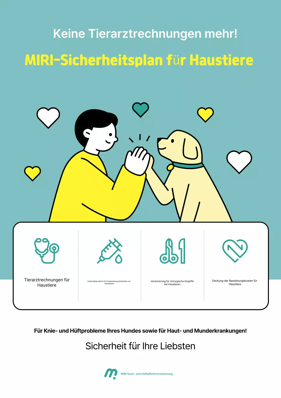 Sky Blue Simple Haustierversicherungsangebot